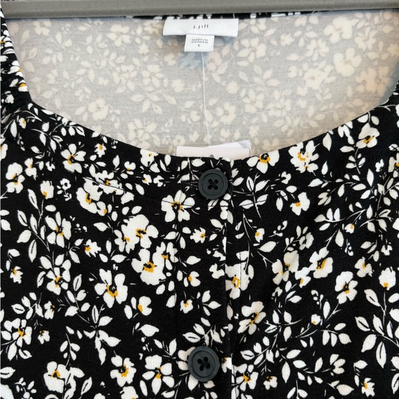 J. Jill Black and White Floral Elbow Length Sleeves Dress - Picture 6 of 12